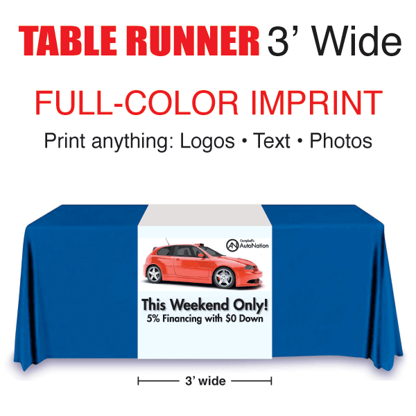 Full Color Table Runner 3' wide