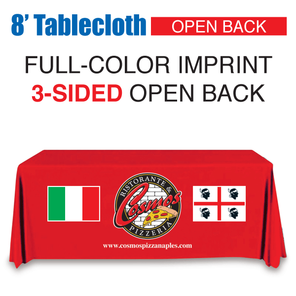 8' Tablecloth FULL-COLOR Open Back