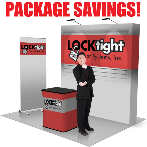 8' Straight Pop Up Fabric Trade Show Package