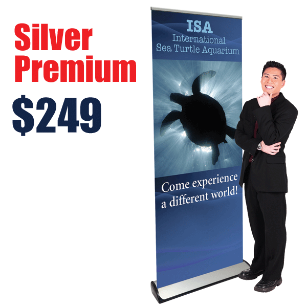 Silver Premium Pop-Up Banner Stand